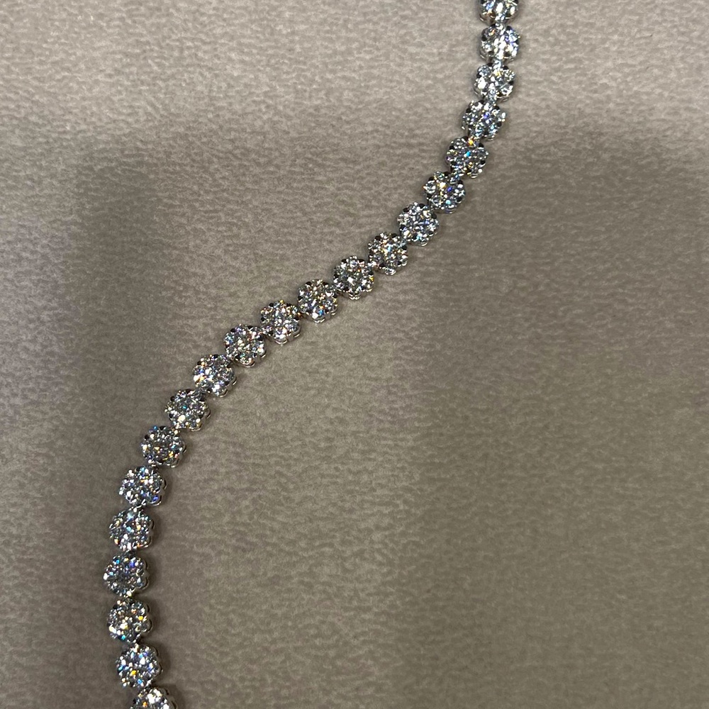 Women’s Cluster Diamond Bracelet 7” Long